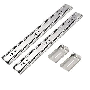2 Gobrico 16 in Full Extension Soft/Self Closing Drawer Slides Ball Bearing Rear/Side Mount Dresser Runners with Brackets 2 Pairs (5pcs) Kitchen Dresser Hardware