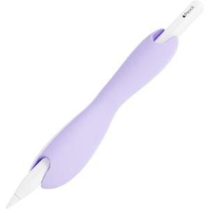 ELETIUO Grip Compatible with Apple Pencil Pro,1st/2nd Generation, USB-C Model, Protective Silicone Sleeve Cover Ergonomic Dual-Head Design Compatible with Magnetic Charging and Double Tap, Purple