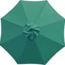 Sunnyglade 9ft Patio Umbrella Replacement Canopy Market Umbrella Top Outdoor Umbrella Canopy with 8 Ribs (Dark Green)