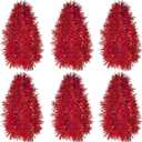 Shappy 90 Ft 6 Rolls Wedding Tinsel Garland Decor Glitter Metallic Twist Garland Wedding Summer Luau Birthday Party Indoor Outdoor Hanging Home Decor(Red)