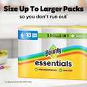 Bounty Essentials Select-A-Size Paper Towels, White, 2 Triple Rolls = 6 Regular Rolls (Packaging May Vary)