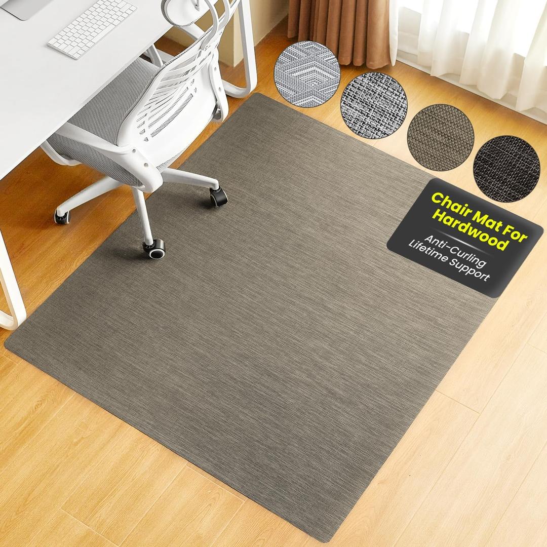 BAGAIL Office Chair Mat for Hardwood Floor, 48"x60" Heavy Duty Computer Chair Mat - Fast Flat & Smooth Glide - Non-Slip Desk Chair Floor Protector for Home Office - Brown