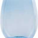 Stemless Goblets 12oz Blue Gold Rim Case of 48 (8 packs x 6), Large