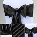 Babenest Satin Chair Sashes Ties Upgraded 50 pcs Chair Ribbons Bows for Wedding Banquet Party Christmas Baby Shower Events Decoration (Black)