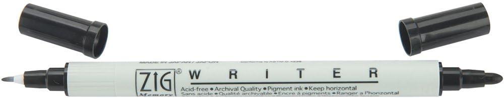Zig Memory System Writer Dual-Tip Marker, Pure Black, 6 Pack