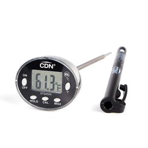 CDN Thin Tip Thermometer | ProAccurate, 4.75" Stem, Digital, Hold, Max, Waterproof, NSF Certified, Ideal for Cooking, Brewing - DTQ450X (Silver)