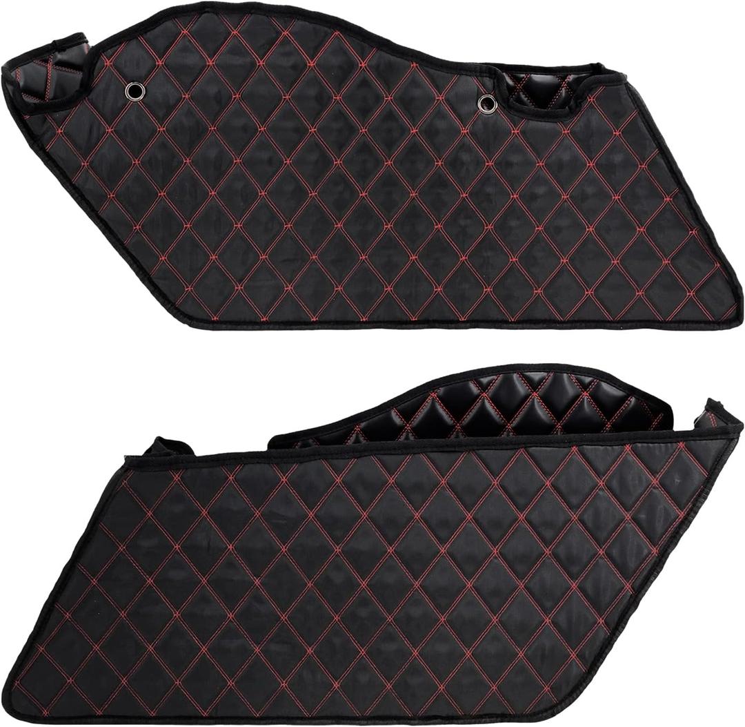 Motorcycle Drop-in Saddlebag Liners Non-Stretched Non-Tapered Fits for Harley Facotry Saddlebag Bottoms Touring Road King Road Glide Street Glide Electra Glide 2014-2023 (Red Thread)