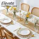 13" Round Placemats Set of 8, Corn Husk Woven Placemat, Rustic White Place Mats for Dining Table Decor, Boho Rattan Wicker Plate Chargers for Wedding Dinner Party, 12.5 Inch Round