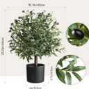2 x 25" Tall Artificial Olive Topiary Ball Tree Set of 2 Pack, Olive Boxwood Topiary Ball Potted Bushes UV Resistant Potted Plants for Indoor Outdoor Home Garden