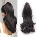 DATSRXI 14 Inch Ponytail Extension - Claw Clip in Ponytails Hair Extension, Curly Pony Tails Hair Extensions, Clip on Ponytail, Easy&Long Use, Daily Wear(Light Chestnut Brown)