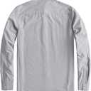 Boys Oxford Dress Shirts Formal Long Sleeve Button Down Shirts Solid School Uniform Shirts with Pockets (Gray, 12)