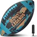 Street Legends Youth Football, Graffiti Printed Composite Leather Size 8 Football- Includes Pump, Made for Training, Practicing, & Recreational Play (Junior, Teal)