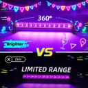 40W Black Light Bar, LED Blacklight with 6FT Cord & Switch, Black Lights for Glow Party, Halloween, Birthday, Body Paint, Bedroom, Classroom, Each Light Up 22x22ft, 1 Pack