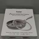 12 Inch Hybrid Nonstick Frying Pan, Stainless Steel Pan Non Stick Skillet, PFOA Free Cookware, Non Toxic Chef's Pan, Compatible with Electric, Gas and Induction, with Lid