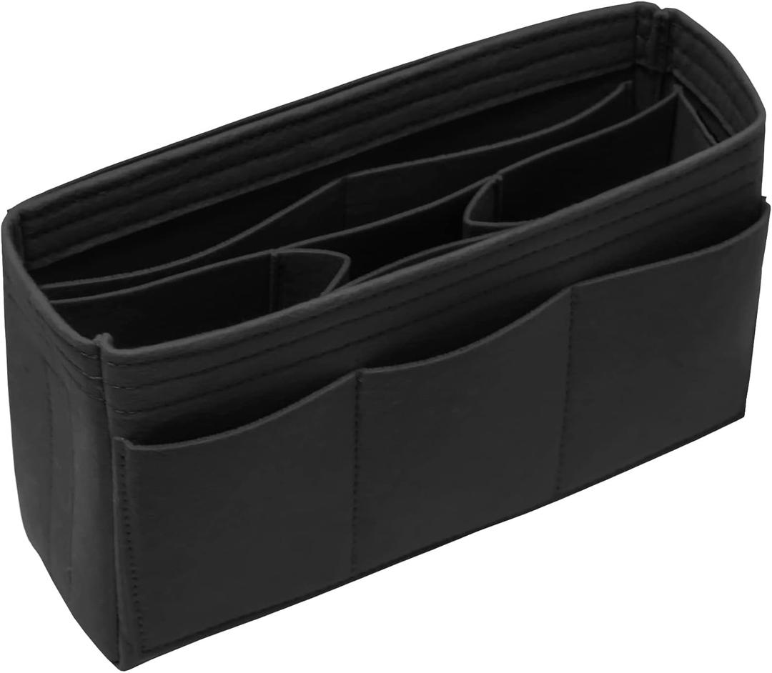 Purse Organizer Insert Felt Bag Organizer Handbag Organizer Insert Bag In Bag Organizer for Tote Purse Bag 14 Pockets Black Slender Large