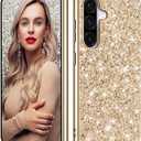 Galaxy A17 Glitter Case for Samsung Galaxy A17 5G Phone Case for Women Girls, Slim Ultra Thin Matte Back Shockproof Protective Cover for Samsung A17 5G, 6.7" Crystal Bling Case (Gold)
