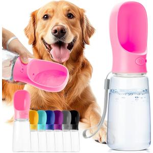 Mr. Pen Portable Dog Water Bottle - 19 oz, Pink, Travel Dog Water Bottle Dispenser, Not Dishwasher Safe