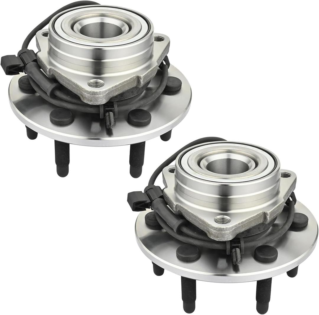 4WD 515036 (Pair) Front Wheel Hub and Bearing Assembly Fit for Cadillac Escalade EXT, for Chevy Avalanche 1500, for Express 2500, for Silverado 1500, for GMC Savana 1500 6Lugs W/ABS