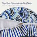 14x36 Inch Cotton Block Print Ruffle Sham Cover,Handmade Boho Floral Block Print Pillowcase,Ruffle Trim,Soft Decorative Cushion Case for Bedroom,Farmhouse&Cottagecore Bedding