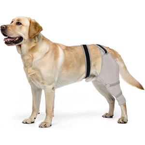 Dog Rear Leg Sleeve to Prevent Licking - Comfortable Recovery Sleeve for Back Hind Leg, Wound Recovery After Surgery for Torn ACL/CCL TPLO, Cone Alternative,Upgraded Threaded Opening (Grey) (Right-XS)