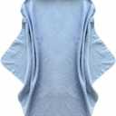 Organic Cotton Toddler Poncho Towel 33"x33" Ultra-Soft Hooded Bath & Beach Towel with Bear Ears Absorbent Kids Towel for Boys & Girls 0-5T, Premium for Pool, Bath & Travel (Blue)