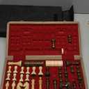 Premium Natural Walnut 15" Magnetic Wooden Folding Chess & Checkers Set- 2 in 1 Board Game with 3" King Staunton Pieces and 2 Extra Queens, Checkers, and Dust-Proof Storage Bag (Red)