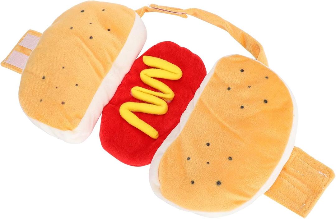 Hot Dog Costume for Dog, Cotton Yellow Halloween Pet Clothes Food Hot Dog Outfits Cosplay Dog Halloween Costume Dog Clothes for Small Medium Large Dogs Cats Puppy Funny Dress Up, Size: Small