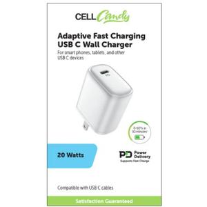 Cell Candy Adaptive Fast Charging USB C Wall Charger 20W