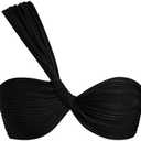 ZAFUL Women's One Shoulder Bikini Top Twisted Ruched Padded Bandeau Bikini Top Swimsuit Bathing Suits Top XL