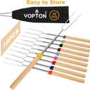 10 Pcs Marshmallow Roasting Sticks for Fire Pit Long 32Inch, Smores Sticks Skewers, Smores Kit for Fire Pit, Premium Telescoping Hot Dog Roasting Sticks for Campfire Accessories Outside Camping VOPTON