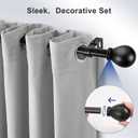 Black Curtain Rods for Windows 120 to 144 Inch, Heavy Duty Decorative Curtain Rods with Matte Black Lamp Style Finials, Adjustable 1" Diameter Long Metal Drapery Pole Set for Windows (XL)
