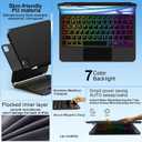 Keyboard Case for iPad Air 13 inch (M4/2026 /M3 2025/M2, 2024),iPad Pro 12.9 inch (3/4/5/6th Gen)Easy-Set Magnetic Stand 7-Color Backlit - Removable Cases with Multi-Touch Trackpad Keyboard