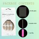 8 x French Tip Press on Nails Short Almond Fake Nails with Designs Reusable Gold French Acrylic Nails Full Cover French Tips False Nails Nude Stick on Nails for Women Girls Manicure Nail Decoration 24Pcs