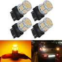 4PCS 3157 LED Bulb Turn Signal Light 12V-24V Super Bright 3156 3056 3057 3047 4157 LED Replacement Light Kit Set for Car Tail Brake Turn Signal Blinker Lights - Amber Yellow