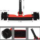 Pool Brush Head, Pool Cleaning Brush with Durable Around Nylon Bristles, EZ Clip Aluminum Handle- Clean Swimming Pool Walls, Steps & Corners Faster Heavy Duty Scrub Brush with