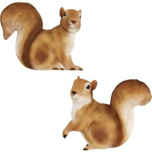 Squirrel Statues-Resin Animal Figurines for Outdoor Lawn and Garden Dcor-for Flower Beds, Fairy Gardens, Backyards and More by Pure Garden (Set of 2)