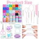 Hair Accessories for Girl, 1543 Pcs Elastic Hair Rubber Bands Set 20 Colors Elastic Hair Ties with Organizer Box Cotton Baby Hair Ties, Hair Tail Tools, Rat Tail Comb, Butterfly Hair Clips (Multicolor)