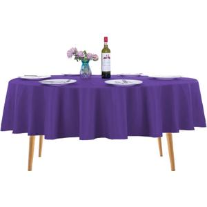 Ascoza 2pack 90 Inch Purple Round Tablecloth in Washable Polyester Fabric for Wedding/Banquet/Restaurant/Parties