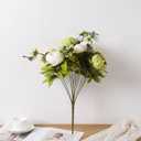 Duovlo Fake Flowers Vintage Artificial Peony Silk Flowers Wedding Home Decoration,Pack of 1 (New Green)