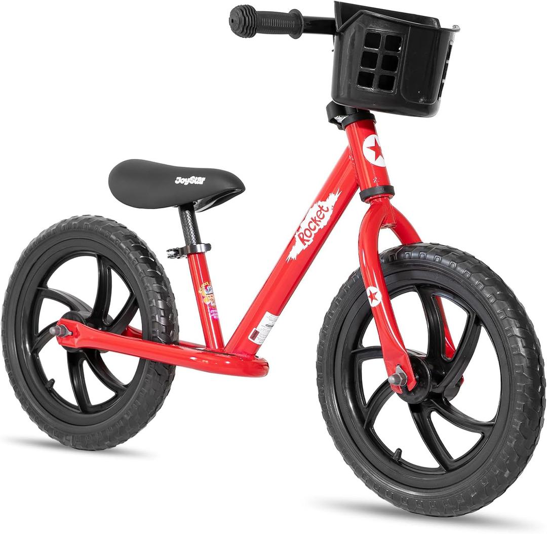 JOYSTAR 12/14 Inch Kids Balance Bike for 18months-5 Years Old Boys Girls, Lightweight Toddler Balance Bikes with Footrest and Handlebar Basket or Doll Seat, 14 Inch Wheels