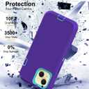 Tall silver for iPhone 15 Case with [2 Screen Protector ], Military Grade Shockproof Heavy Duty Drop Protection Rugged Case 6.1"(Purple Blue)