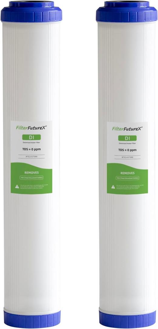 20x4.5 inch Replacement Cartridges Spotless Car Wash Water Filter Deionized DI Water Mixed Bed Resin Refill 0 TDS2-Pack