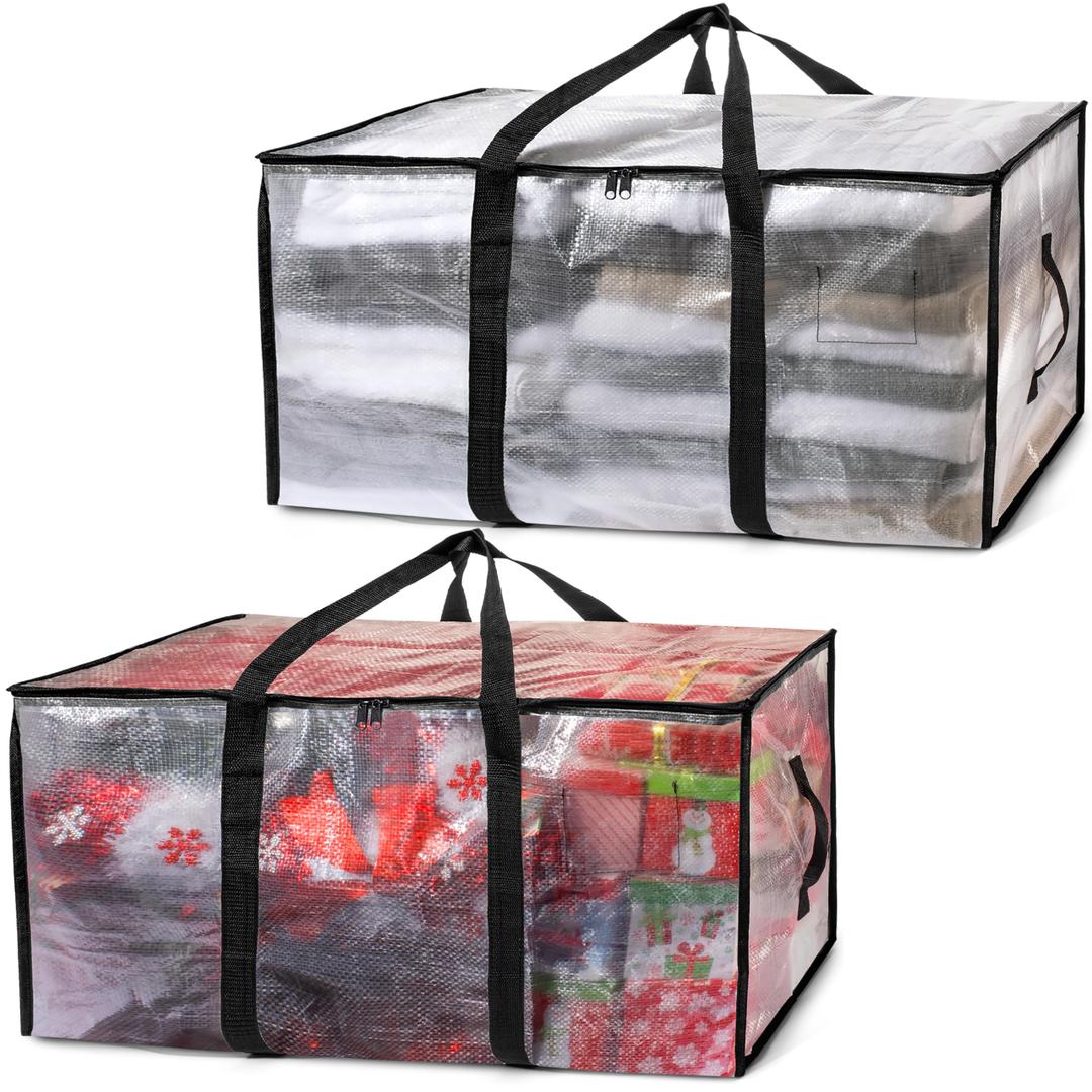 ClearSpace Oversized Moving Bags or Storage Bag – Large Moving Boxes with Backpack Straps, Zippers & Handles – Heavy-Duty Packing Bags for Moving, College Dorm, Christmas Decorations, 8 Pack