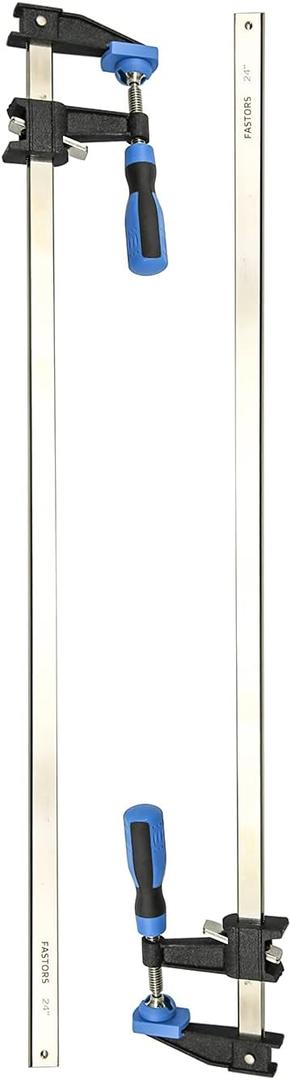 Bar Clamps for Woodworking 24 Inch, 2-Pack Wood Clamps Adjustable and Release Quickly,Throat Depth 2.5 Inch, Serrated Steel Rail, Bar Clamps Force 600 Lbs