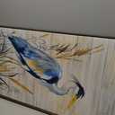 Framed Vertical Blue Heron Living Room Wall Art, Large Vintage Bird Picture Artwork for Walls, Coastal Heron Farmhouse Vertical Canvas Print for Office Kitchen Foyer Stair Hallway Wall Decor, 20x40 In