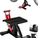 JFG RACING Motorcycle Dirt Bike Stand 1000Lbs Capacity Lift Jack Hoist Table Height Adjustable Lifting Stand Ideal for Dirt Pit Bike Repair&Maintainance,Dirt Bike Accessories (Red)