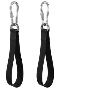 2 Pcs Tree Swing Straps Kit Black Hammock Tree Straps with Safer Lock Snap Carabiner Hooks Hanging Straps for Tree Swing Chair Seat Gym Bar Handle Cable Outdoor