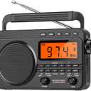 NOAA Weather Alert Radio,Digital AM FM Shortwave Radio with Best Reception,4000mAh Rechargeable Portable AM FM,Support SD Card (Deep Dark)