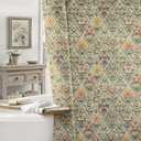 Frienda Vintage Floral Linen Blend Shower Curtain 72x72 Inches Rustic Farmhouse Bathroom Curtain with 12 Plastic Hooks Retro Botanical Print Bath Curtains for Bathroom(Multicolor)