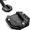 1PC Motorcycle Kickstand Pad, Alloy Anti-Slip Side Stand Extension Plate, Enlarged Bottom Anti-Sink Foot Support, Universal for Most Motorcycles (Black)
